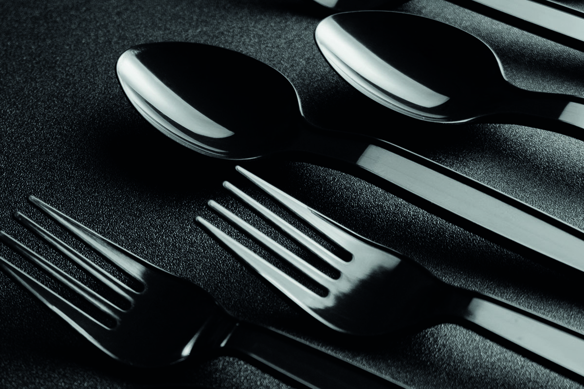 Herald Plastics Black Knives and Forks